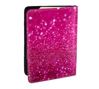 Wykjtwo Estampado de Purpurina Rosa., Funda para Pasaporte Cartera de Viaje de Cuero PU Funda para Pasaporte Fundas para Pasaporte 6,5 Pulgadas
