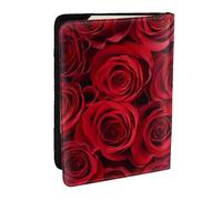 Wykjtwo Estampado de Rosas, Funda para Pasaporte Cartera de Viaje de Cuero PU Funda para Pasaporte Fundas para Pasaporte 6,5 Pulgadas