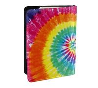 Wykjtwo Estampado de teñido Anudado de arcoíris, Funda para Pasaporte Cartera de Viaje de Cuero PU Funda para Pasaporte Fundas para Pasaporte 6,5 Pulgadas