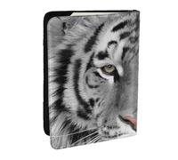 Wykjtwo Estampado de Tigre Blanco Hermoso, Funda para Pasaporte Cartera de Viaje de Cuero PU Funda para Pasaporte Fundas para Pasaporte 6,5 Pulgadas