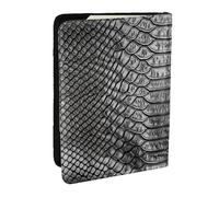 Wykjtwo Estampado Piel De Serpiente Gris, Funda para Pasaporte Cartera de Viaje de Cuero PU Funda para Pasaporte Fundas para Pasaporte 6,5 Pulgadas
