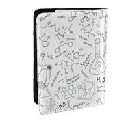 Wykjtwo Estampado Química Negro Blanco, Funda para Pasaporte Cartera de Viaje de Cuero PU Funda para Pasaporte Fundas para Pasaporte 6,5 Pulgadas
