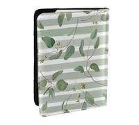 Wykjtwo Eucalipto dólar de Plata Verde, Funda para Pasaporte Cartera de Viaje de Cuero PU Funda para Pasaporte Fundas para Pasaporte 6,5 Pulgadas