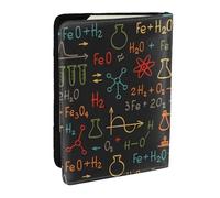 Wykjtwo Experimento Educativo de Ecuaciones de química, Funda para Pasaporte Cartera de Viaje de Cuero PU Funda para Pasaporte Fundas para Pasaporte 6,5 Pulgadas