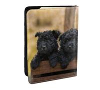 Wykjtwo Familia Affenpinscher Cachorros Perros Negros Mono, Funda para Pasaporte Cartera de Viaje de Cuero PU Funda para Pasaporte Fundas para Pasaporte 6,5 Pulgadas