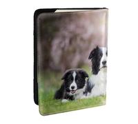 Wykjtwo Familia del Border Collie, Funda para Pasaporte Cartera de Viaje de Cuero PU Funda para Pasaporte Fundas para Pasaporte 6,5 Pulgadas