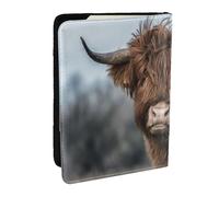Wykjtwo Fauna Escocesa de la Vaca de Las Tierras Altas, Funda para Pasaporte Cartera de Viaje de Cuero PU Funda para Pasaporte Fundas para Pasaporte 6,5 Pulgadas