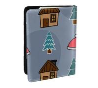 Wykjtwo Feliz Navidad Arbol De Navidad, Funda para Pasaporte Cartera de Viaje de Cuero PU Funda para Pasaporte Fundas para Pasaporte 6,5 Pulgadas