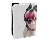 Wykjtwo Feliz Perro Curioso Bulldog Francés, Funda para Pasaporte Cartera de Viaje de Cuero PU Funda para Pasaporte Fundas para Pasaporte 6,5 Pulgadas