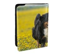 Wykjtwo Feliz Perro de montaña de Berna, Funda para Pasaporte Cartera de Viaje de Cuero PU Funda para Pasaporte Fundas para Pasaporte 6,5 Pulgadas