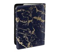Wykjtwo Fiestas de mármol Dorado Azul Marino, Funda para Pasaporte Cartera de Viaje de Cuero PU Funda para Pasaporte Fundas para Pasaporte 6,5 Pulgadas