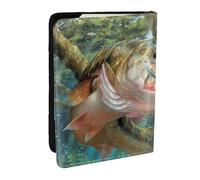 Wykjtwo Fiestas Impresas De Peces, Funda para Pasaporte Cartera de Viaje de Cuero PU Funda para Pasaporte Fundas para Pasaporte 6,5 Pulgadas