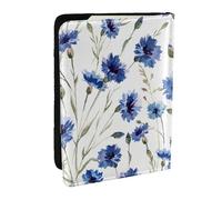 Wykjtwo Flor Aciano, Funda para Pasaporte Cartera de Viaje de Cuero PU Funda para Pasaporte Fundas para Pasaporte 6,5 Pulgadas