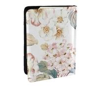 Wykjtwo Flor Acuarela Pastel Botánico Rosa, Funda para Pasaporte Cartera de Viaje de Cuero PU Funda para Pasaporte Fundas para Pasaporte 6,5 Pulgadas