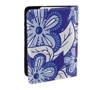 Wykjtwo Flor Azul, Funda para Pasaporte Cartera de Viaje de Cuero PU Funda para Pasaporte Fundas para Pasaporte 6,5 Pulgadas