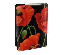 Wykjtwo Flor de Amapola, Funda para Pasaporte Cartera de Viaje de Cuero PU Funda para Pasaporte Fundas para Pasaporte 6,5 Pulgadas
