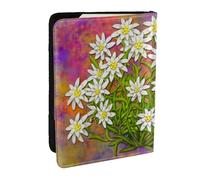 Wykjtwo Flores de Edelweiss suizas, Funda para Pasaporte Cartera de Viaje de Cuero PU Funda para Pasaporte Fundas para Pasaporte 6,5 Pulgadas
