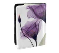 Wykjtwo Flores De Esperanza Púrpura Lavanda, Funda para Pasaporte Cartera de Viaje de Cuero PU Funda para Pasaporte Fundas para Pasaporte 6,5 Pulgadas