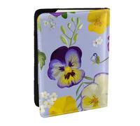 Wykjtwo Flores de Pensamiento, Funda para Pasaporte Cartera de Viaje de Cuero PU Funda para Pasaporte Fundas para Pasaporte 6,5 Pulgadas