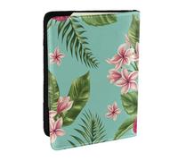 Wykjtwo Flores De Plumeria E Hibisco Estampado Hoja De Palma De Selva Exótica, Funda para Pasaporte Cartera de Viaje de Cuero PU Funda para Pasaporte Fundas para Pasaporte 6,5 Pulgadas