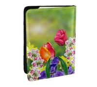 Wykjtwo Flores de Primavera, Funda para Pasaporte Cartera de Viaje de Cuero PU Funda para Pasaporte Fundas para Pasaporte 6,5 Pulgadas