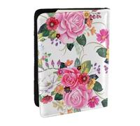Wykjtwo Flores De Ramos Vintage, Funda para Pasaporte Cartera de Viaje de Cuero PU Funda para Pasaporte Fundas para Pasaporte 6,5 Pulgadas
