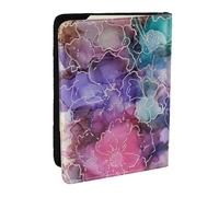 Wykjtwo Flores de teñido Anudado, Funda para Pasaporte Cartera de Viaje de Cuero PU Funda para Pasaporte Fundas para Pasaporte 6,5 Pulgadas