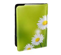 Wykjtwo Flores Florales Margaritas, Funda para Pasaporte Cartera de Viaje de Cuero PU Funda para Pasaporte Fundas para Pasaporte 6,5 Pulgadas