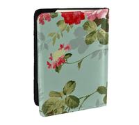 Wykjtwo Flores Florales Vintage, Funda para Pasaporte Cartera de Viaje de Cuero PU Funda para Pasaporte Fundas para Pasaporte 6,5 Pulgadas