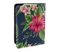 Wykjtwo Flores Tropicales Frangipani Hibisco, Funda para Pasaporte Cartera de Viaje de Cuero PU Funda para Pasaporte Fundas para Pasaporte 6,5 Pulgadas