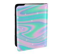 Wykjtwo Fondo Abstracto Holográfico En Neón Pastel, Funda para Pasaporte Cartera de Viaje de Cuero PU Funda para Pasaporte Fundas para Pasaporte 6,5 Pulgadas