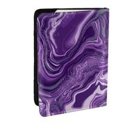 Wykjtwo Fondo De Mármol Púrpura Oscuro, Funda para Pasaporte Cartera de Viaje de Cuero PU Funda para Pasaporte Fundas para Pasaporte 6,5 Pulgadas