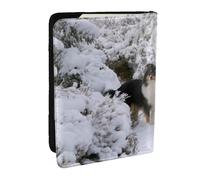 Wykjtwo Fondo de Pantalla de Sheltie de Invierno, Funda para Pasaporte Cartera de Viaje de Cuero PU Funda para Pasaporte Fundas para Pasaporte 6,5 Pulgadas