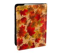 Wykjtwo Fondo Otoño Otoño Hojas Patrón, Funda para Pasaporte Cartera de Viaje de Cuero PU Funda para Pasaporte Fundas para Pasaporte 6,5 Pulgadas