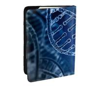 Wykjtwo Foto de Cadena de ADN Impresa, Funda para Pasaporte Cartera de Viaje de Cuero PU Funda para Pasaporte Fundas para Pasaporte 6,5 Pulgadas