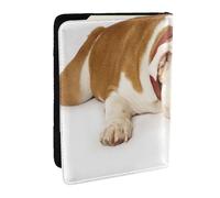 Wykjtwo Fotografía De Bulldog Inglés De Bulldog Triste Y Cansado con Crema Marrón, Funda para Pasaporte Cartera de Viaje de Cuero PU Funda para Pasaporte Fundas para Pasaporte 6,5 Pulgadas