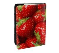 Wykjtwo Fresa Dibujo, Funda para Pasaporte Cartera de Viaje de Cuero PU Funda para Pasaporte Fundas para Pasaporte 6,5 Pulgadas