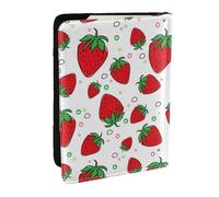 Wykjtwo Fresa, Funda para Pasaporte Cartera de Viaje de Cuero PU Funda para Pasaporte Fundas para Pasaporte 6,5 Pulgadas