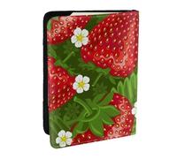 Wykjtwo Fresa y flor, Funda para Pasaporte Cartera de Viaje de Cuero PU Funda para Pasaporte Fundas para Pasaporte 6,5 Pulgadas