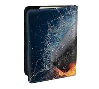 Wykjtwo Fuego de Hockey sobre Hielo, Funda para Pasaporte Cartera de Viaje de Cuero PU Funda para Pasaporte Fundas para Pasaporte 6,5 Pulgadas