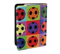 Wykjtwo Fútbol Colorido, Funda para Pasaporte Cartera de Viaje de Cuero PU Funda para Pasaporte Fundas para Pasaporte 6,5 Pulgadas