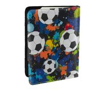 Wykjtwo Fútbol Deporte Pelota Atlético, Funda para Pasaporte Cartera de Viaje de Cuero PU Funda para Pasaporte Fundas para Pasaporte 6,5 Pulgadas