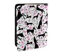 Wykjtwo Galgos y corazón de Pata, Funda para Pasaporte Cartera de Viaje de Cuero PU Funda para Pasaporte Fundas para Pasaporte 6,5 Pulgadas