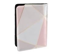 Wykjtwo Geométrico De Oro Rosa, Funda para Pasaporte Cartera de Viaje de Cuero PU Funda para Pasaporte Fundas para Pasaporte 6,5 Pulgadas