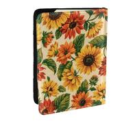 Wykjtwo Girasol Rojo, Funda para Pasaporte Cartera de Viaje de Cuero PU Funda para Pasaporte Fundas para Pasaporte 6,5 Pulgadas