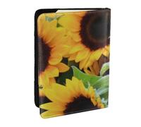 Wykjtwo Girasoles Florales, Funda para Pasaporte Cartera de Viaje de Cuero PU Funda para Pasaporte Fundas para Pasaporte 6,5 Pulgadas