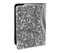 Wykjtwo Glamour Plateado con Purpurina sintética., Funda para Pasaporte Cartera de Viaje de Cuero PU Funda para Pasaporte Fundas para Pasaporte 6,5 Pulgadas