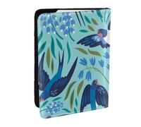Wykjtwo Golondrinas Voladoras Flores De Primavera, Funda para Pasaporte Cartera de Viaje de Cuero PU Funda para Pasaporte Fundas para Pasaporte 6,5 Pulgadas