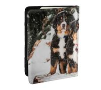 Wykjtwo Gracioso Perro de montaña de Berna, Funda para Pasaporte Cartera de Viaje de Cuero PU Funda para Pasaporte Fundas para Pasaporte 6,5 Pulgadas