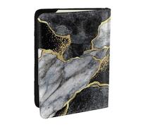 Wykjtwo Grieta de Oro de mármol Negro, Funda para Pasaporte Cartera de Viaje de Cuero PU Funda para Pasaporte Fundas para Pasaporte 6,5 Pulgadas